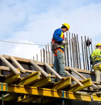 Construction worker on structure